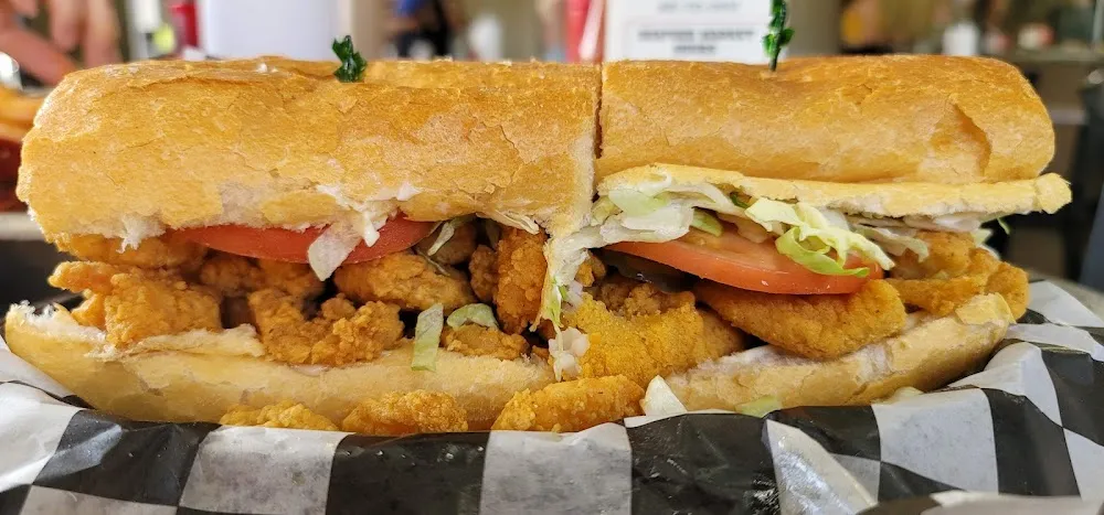 1 2 Fried Shrimp Poboy and 1 2 Fried Catfish Poboy